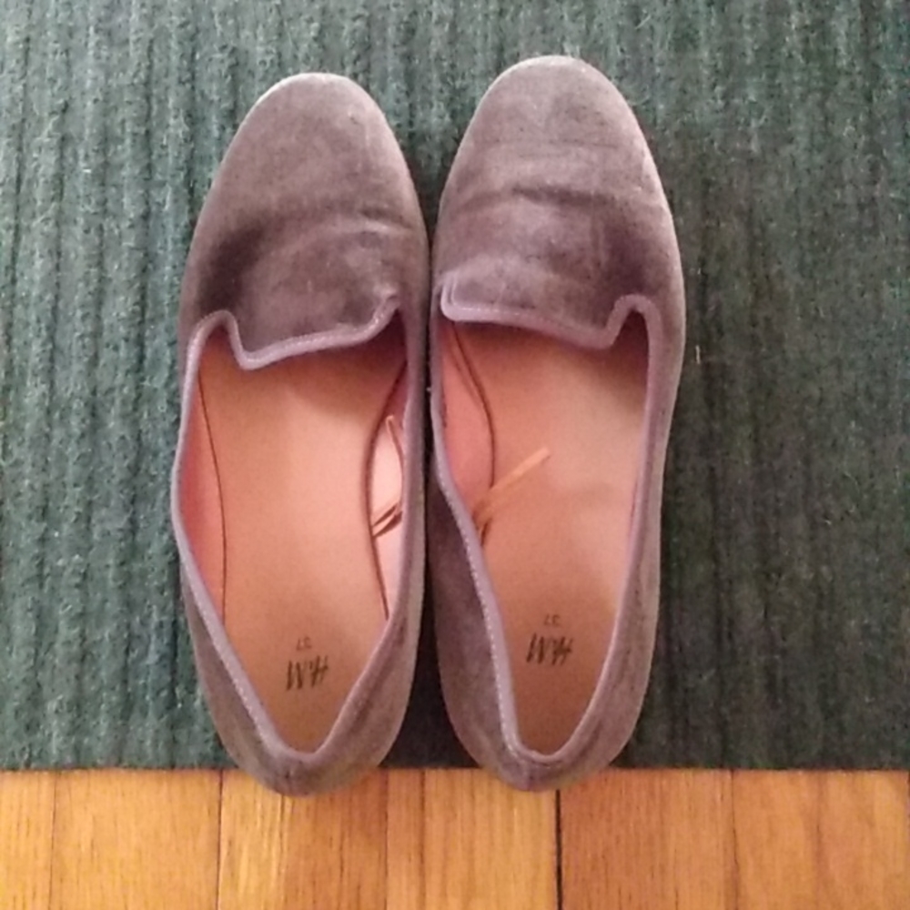 H&M Purple Velvet Loafers